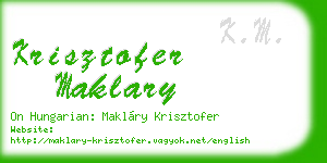 krisztofer maklary business card